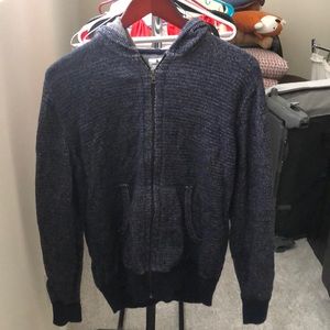 Navy marled zip up hoodie